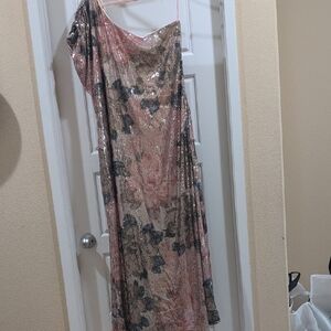 Elegant Sequin One-Shoulder Wedding Dress